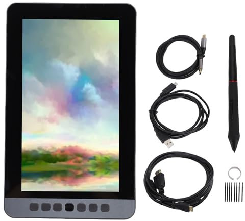 Tableta de Dibujo de 11.6 Pulgadas con Pantalla, Tableta Gráfica de Arte Digital sin Lápiz óptico de Batería, Función de Inclinación, 6 Teclas de Acceso Directo para Pintura,