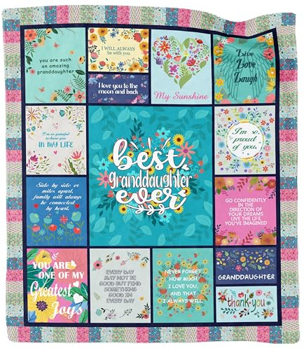 HiHELLOH Decke für Enkelin, Geschenke von Oma/Opa, Enkelin, Weihnachts-/Geburtstags-/Abschlussgeschenke für Enkelin, an meine Enkelin, Decke, Überwurf, 152,4 x 127,7 cm