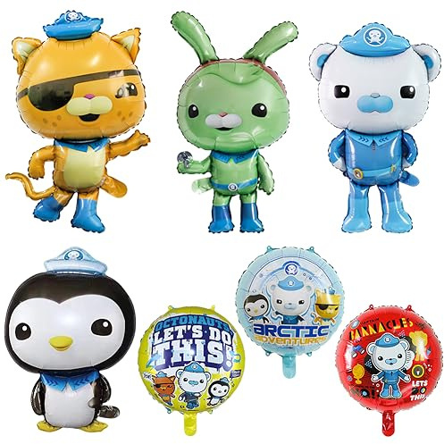 Octonauts Geburtstags Party Luftballons The Octonauts Folienballon Geburtstag Dekoration Luftballons Themen Geburtstag Deko für Kinder Party Dekoration 7pcs