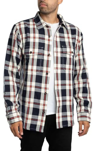 GANT Men's Heavy Twill Check Overshirt, Evening Blue