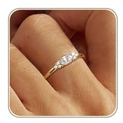 ZNBOH Anelli Donna Oro 18K con Pietra Portafortuna Anello con Acquamarina Ametista Citrino Diamante Simulato Zirconi Anello Mignolo Fedi Nuziali Fedine Fidanzamento Regalo Compleanno Anniversario