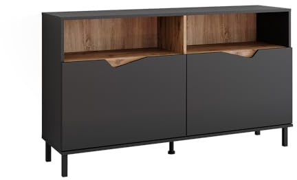Vicco Kommode Marelle, Anthrazit/Artisan, 140 x 81.3 cm | mit 2 Türen, geeignet zur Aufbewahrung verschiedenster Alltagsgegenstände