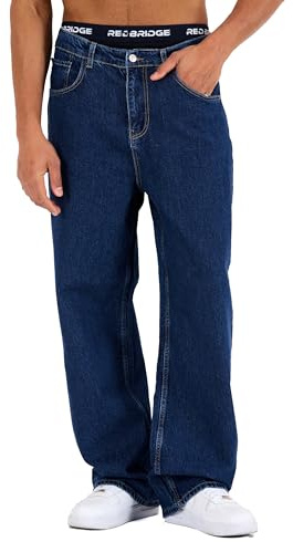 by Denim House Wide Leg Jeans Baggy Fit Denim Hose im 5 Pocket Style Bequeme Loose Fit Jeans für Streetwear und Alltag