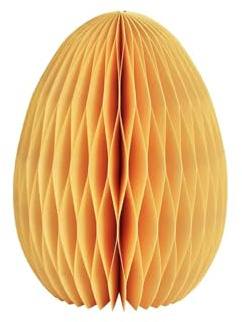 Seyila Home Honeycomp Osterei zum hängen - dekorativer Papier Osteranhänger in verschiedenen Größen und Farben ideal zum kombinieren, leichte Frühlings-Osterdeko, Ostern (Gelb, 11x15x11 cm)