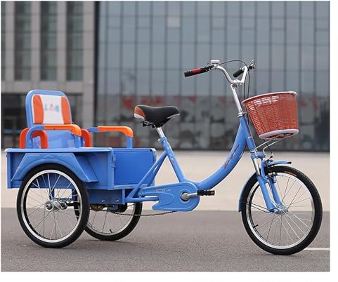 Lastenrad für Erwachsene, Dreirad, klappbarer Beifahrersitz, bequemer Cruiser zum Einkaufen, einfach zu installieren, 20-Zoll-Räder