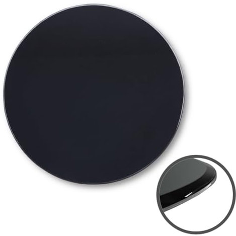 Euro Tische Glasplatte für Kaminofen und Tischplatte in 70cm Facettenschliff, Schutzplatte mit 6mm ESG Sicherheitsglas, Funkenschutzplatte, Glasboden für Kamin (Schwarz)