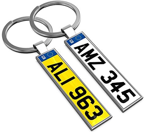 LEXTRADY Personalised keyring keychain key chain your car number plate your text