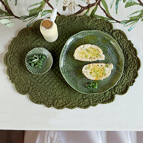 Tovaglietta americana Ovale Boutis Shabby Chic Colore Verde Scuro Blanc Mariclo'