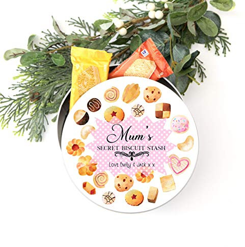 Personalised Biscuit Treat Tin With Biscuits. Cookie Jar, Sweets, Cake Tin. Star Baker, Granny, Mum, Nanna Gift Stocking Filler Present
