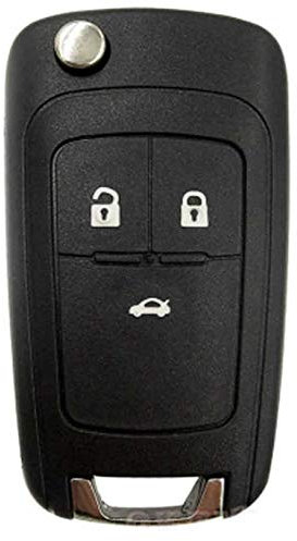 RKFUK - Replacement 3 Button Remote Flip Car Key Fob Case Shell Uncut Blade Suitable for Vauxhall Opel Astra Insignia Vectra Zafira Meriva Mokka Cars Vans Keys