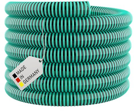 AWM Saugschlauch Grün 1 1/2 (38 mm) Spiralschlauch Förderschlauch Druckschlauch Pumpenschlauch (20 Meter)