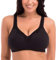 DELIMIRA Women's Non Wired Bras Full Coverage Cotton Comfort Bra Plus Size Non Padded Soft Bras Black 44F