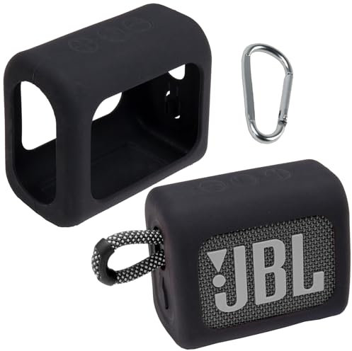 co2CREA Silicone case for JBL go 3 /go 3 Eco Waterproof Portable Bluetooth Speaker, Portable Ultra-light Protective Sleeve with Carabiner (Not Included speaker)