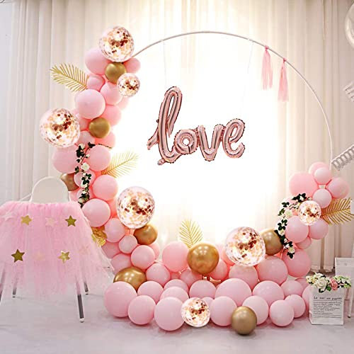 CEIEVER Kreis Rahmen Kit, Ballon Girlanden Halter, Hoop, Ständer, Bogen Ständer Kit, Party Dekoration Runder Ring, Hochzeitsbogen, Geeignet für Hochzeit Garten Dekoration