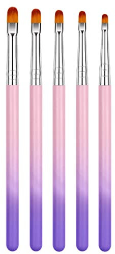 5-teiliges Nagelpinsel-Set, professioneller Gel-Nagel-Acrylpinsel, Acrylpulver-Nagelpinsel für Nägel, Verlängerung und Modellierung von Acrylnägeln