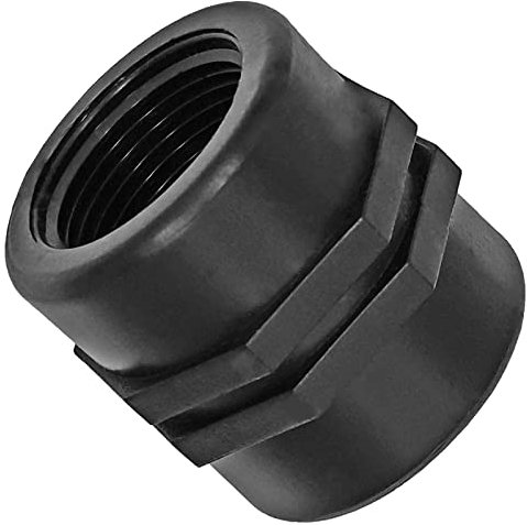 Doppel Muffe Kupplung aus Kunststoff PP 1/2 Zoll IG x IG Innengewinde Innendurchmesser 19mm Gewinde Fitting Trinkwasser geeignet Rohr Verschraubung Verbindung Verlängerung Stück