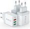 40W USB C Ladegerät,Handy Schnellladegerät 3er-Pack 4 Port PD+QC USB Adapter Netzteil, USB C Ladestecker für iPhone 11/12/13/14/Pro Max, XS/XR/X, Samsung, Google, Tablet, Android, Ladegerät USB