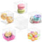 Winter Shore 100er-Pack 5 cm Geschenkbox Klein aus Kunststoff - Geschenkbox Durchsichtig, Lebensmittelecht & Würfelförmig - Kleine Geschenkbox & Cupcake Box für Süßigkeiten, Seife, Hochzeit & Party