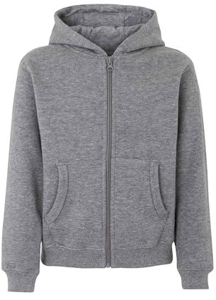 Mukua Byron Kids, Felpa con cappuccio e zip per bambini, Grigio Mélange, 12-14 anni