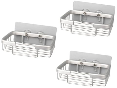 Ciieeo Caja De 3 Jabones Elegantes con Drenaje De Aluminio Antioxidante Fácil De Instalar Y Montar En La Pared.
