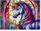ParNarZar Diamond Painting Set für Erwachsene Glas Einhorn Pferd Farbe 35x45cm Klein Eckige Steine vollbild set für Küche, Speisesaal, Wohnstub, Schlafzimmer, Eingangshalle, Treppe