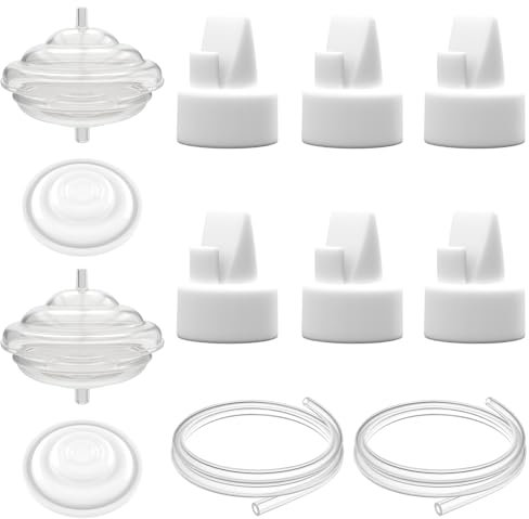 FRUSSONIA Replacement Parts for Spectra Breast Pump - 6 Duckbill Valves, 2 Backflow Protectors, 2 Silicone Tubing, and 2 Silicone Membranes - Compatible with Spectra S1, S2, and 9 Plus