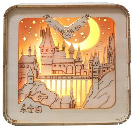 Furtryvl | Jigsaw Puzzle Carving Table Lamp | Learning and Educational Toys, Handmade Bedroom Desk Lamp, Cute Model Building Kit for Boys Girls