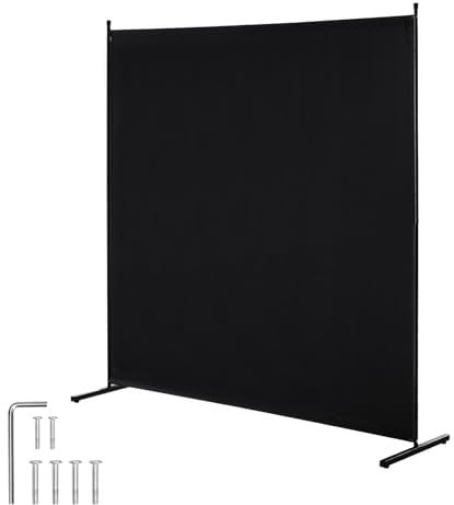 VEVOR Divisorio per Stanze, Divisorio per Stanze a Pannello Singolo, Schermo per la Privacy 1810 x 1815 x 500 mm, Schermo Separatore di Stanze, Pannello Divisorio per Ufficio, Camera da Letto, Nero