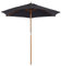 Black 2.5m Madera de Madera jardín Parasol Sombra de Tono de Sol al Aire Libre