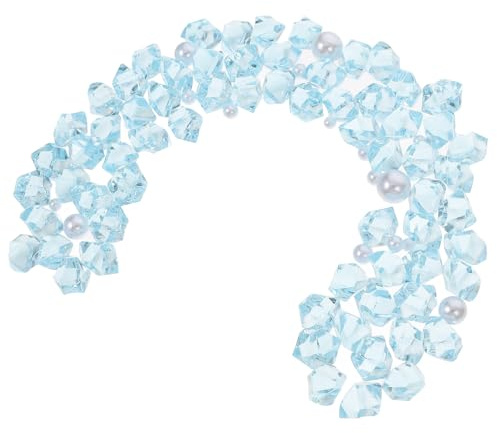 GLEAVI Gravier Décoratif Bleu pour Aquarium 40g, Pierres en Résine Transparentes Effet Cristal, Galets Colorés pour Décor Naturel et Habitat Poissons, Éclats de Quartz pour Aquarium
