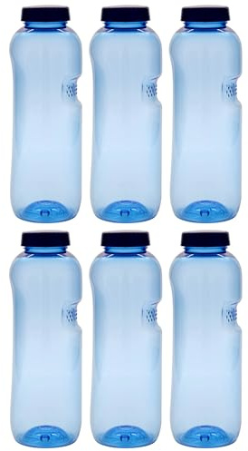 Flaschenland PET-Trinkflaschen Titan mit Schraubverschluss blau Kavodrink Titan BPA-frei ohne Weichmacher, ideal für Büro, Sport, Haushalt, Krankenhäuser und andere Einrichtungen (6, 750, Milliliter)