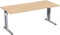 Gera Möbel C Fuß Flex Schreibtisch, Holzdekor, buche/Silber, 180 x 80 x 72 cm