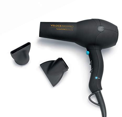 Diva Edit Veloce 3800 Pro Föhn - Haartrockner - 4 Hitze- und 2 Gebläsestufen - Ionenfunktion - Cold Shot, schwarz