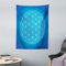 ABAKUHAUS Geometrie Wandteppich, Blume des Lebens Gittermuster bestehend aus Typen überlappenden Kreisen Thema, aus Weiches Mikrofaser Stoff Wand Dekoration Für Schlafzimmer, 110 x 150 cm, Blau Weiß