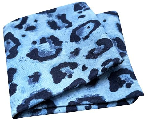 Wollhuhn ÖKO Kinder/Jungen/Mädchen Cooles Elastisches Stirnband/Haarband Bequem Zweilagig Jersey Viele Motive (Leo Blau)