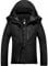 GEMYSE Femme Veste de Ski Imperméable de Montagne Manteau d'hiver Extérieur en Polaire Coupe-Vent avec Capuche(Noire,XL)