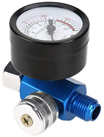 Regulador Compresor Aire con Manómetro - Pistola Pintura en Aerosol Calibrador del Regulador de Presión de Aire Controla con Precisión el Flujo Aire para Pistolas y Herramientas Neumáticas Rosca G1/4