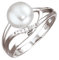 Jobo Damen-Ring aus 585 Weißgold mit Perle und 6 Diamanten Größe 58