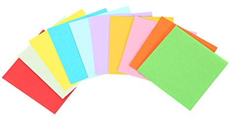 Origami Papier Doppelseitige Farbe, Origami Faltpapier 520 Blatt, 10 Origami Viereckpapier für Bastelzwecke in lebendigen Farben, 7 x 7 cm, beidseitig farbgleich