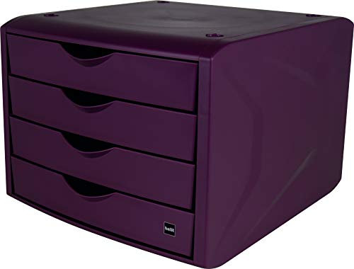 helit H6429525 - Schubladenbox „the green chameleon“, aus Recycling-Kunststoff Blauer Engel zertifiziert, bordeaux-rot, 1 Stück