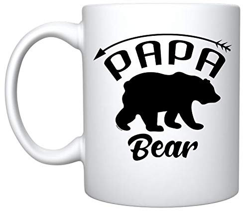 Veracco Tasse à café en céramique « Papa Bear » - Cadeau amusant pour la fête des pères - Cadeau pour nouveau papa (blanc, céramique)