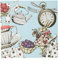 Talking Tables Alice in Wonderland Cocktail Napkins Supplies for Mad Hatter Party,Mother's Day,BLUENAPKINS,25cm x 25cm