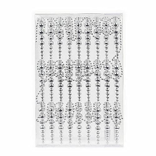 Goldschmidt (4,78 /m Perlengirlande mit Eiszapfen 270cm Girlande Weihnachten Deko Winter (Silber)