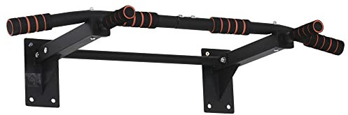 HOMCOM Barre de traction barre de fitness en acier charge maximale 120 kg montage mural 94 x 51 x 18 cm noir
