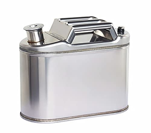 Yimihua Acier Inoxydable Bidon à Carburant Jerrican Essence 20L bidon d'essence Bidon à Carburant avec Bec Jerrycan à Essence for L'essence Et Diesel Jerrycan en métal(Size:5L)