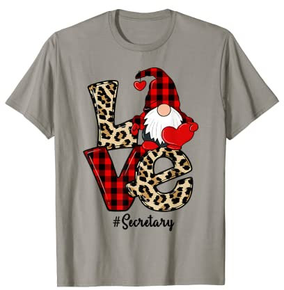 Liebe Sekretär Valentine Gnome Lehrer 2021 T-Shirt