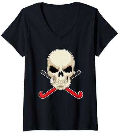 Damen Hockey Hockeyschläger Sport T-Shirt mit V-Ausschnitt