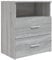 vidaXL Nachttisch 1 Fach 2 Schubladen Nachtschrank Nachtkonsole Nachtkommode Schlafzimmer Schrank Kommode Grau Sonoma 50x32x60cm Holzwerkstoff