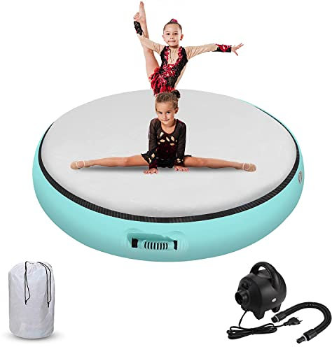 FBSPORT Airspot, 10CM Höhe Airtrack Matte, Durchmesser 70CM Aufblasbare Tumbling Matte, Trainingsmatte mit Pumpe, Aufblasbare Gymnastikmatte, Turnmatte