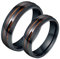 Hoisy Verlobungsringe Paar, Partnerringe Dunkel 6MM Schwarzes Ring-Inlay-Holz Größe Frauen 57 (18.1) und Männer 65 (20.7)